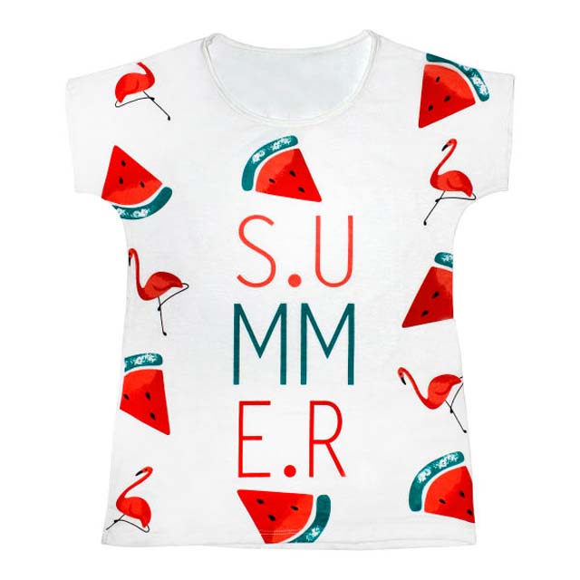تی شرت زنانه مدل Summer Flamingo